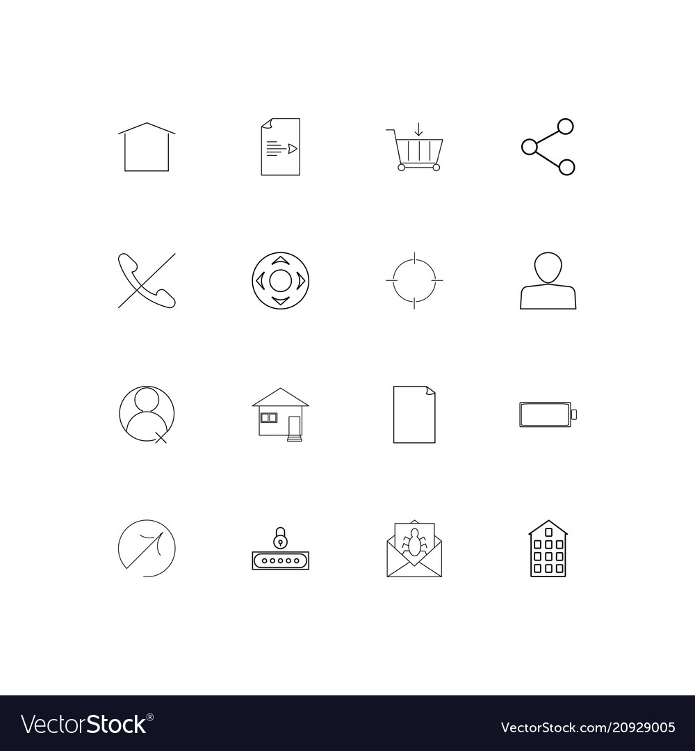 Web applications linear thin icons set outlined