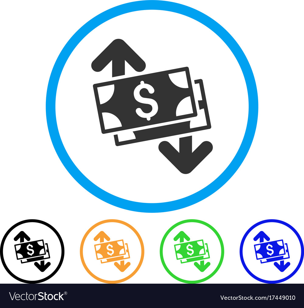 Banknotes spending rounded icon Royalty Free Vector Image