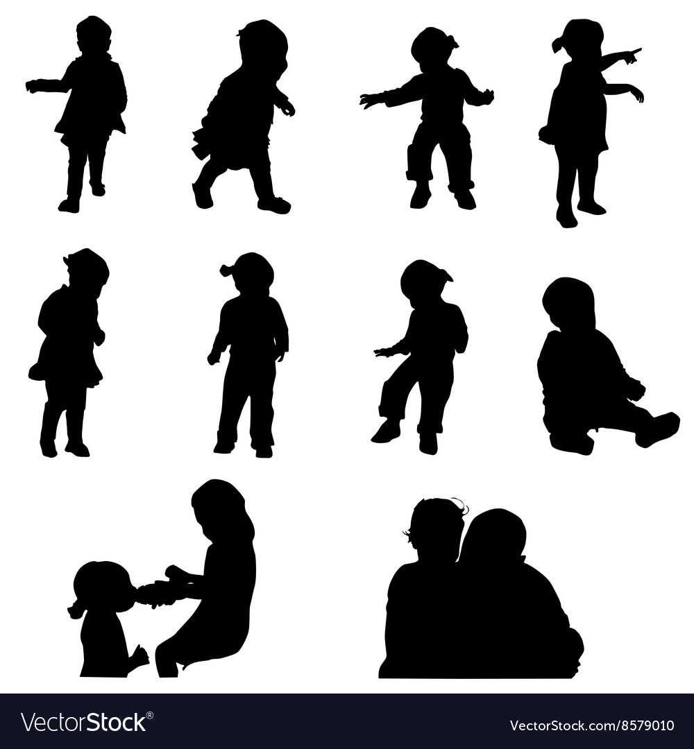 Child Silhouettes - Diverse Group