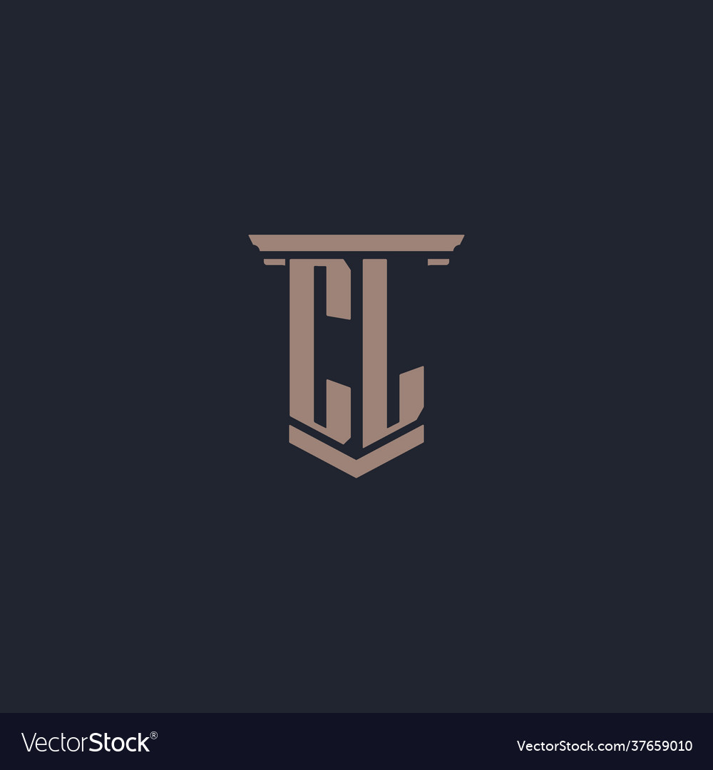 Cl initial monogram logo with pillar style design