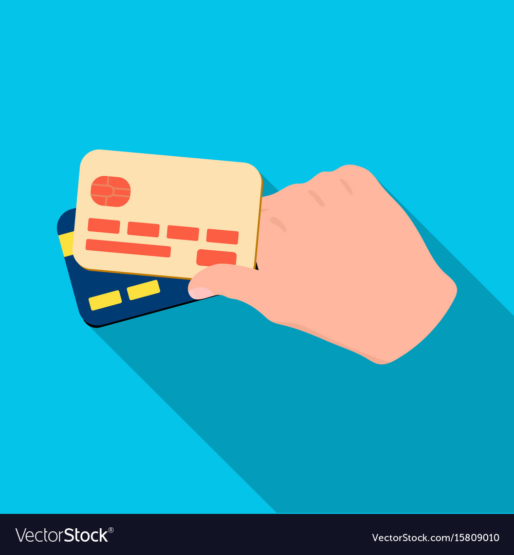 Credit cards in hand e-commerce single icon