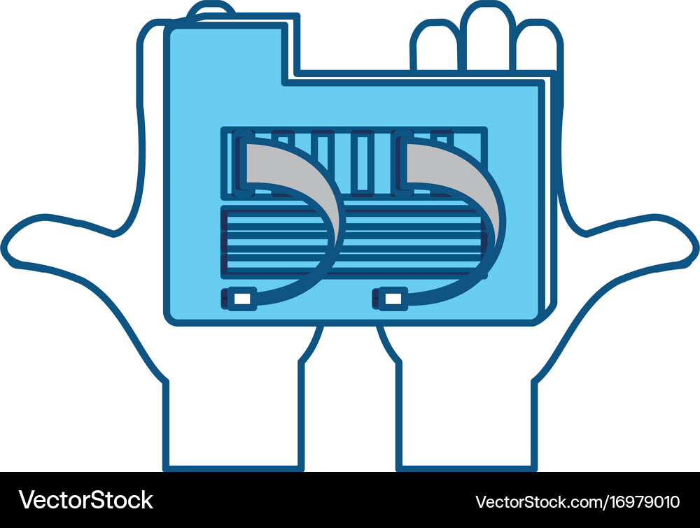 Computer File Folder Sign 2d Digital folder symbol Royalty Free Vector Image