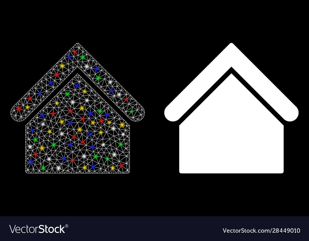 Flare mesh network base building icon with