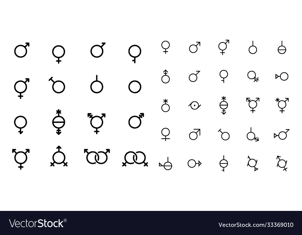 Gender male female and transgender symbols icon