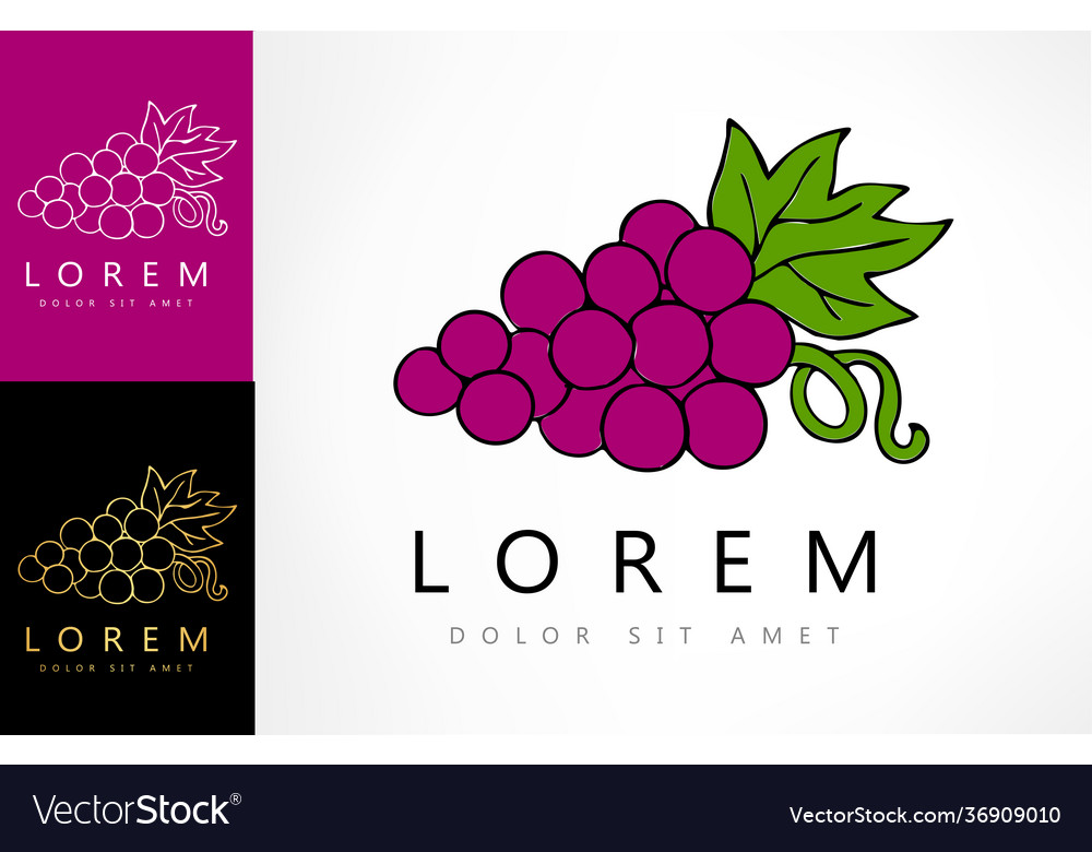 Grape Logo Bunch Berry Royalty Free Vector Image