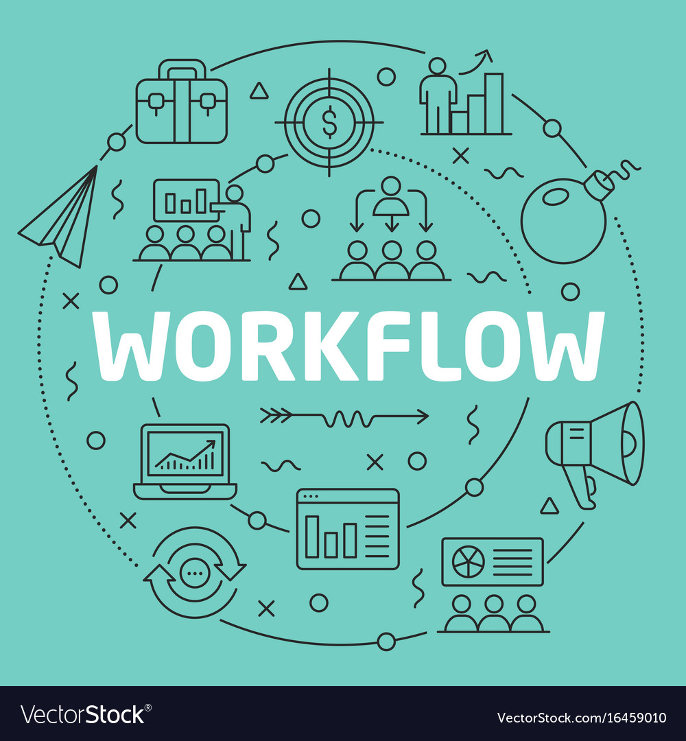 Green line flat circle workflow