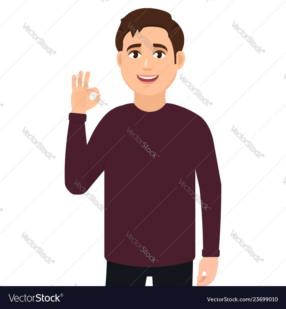 Guy shows the gesture is cool the gesture Vector Image