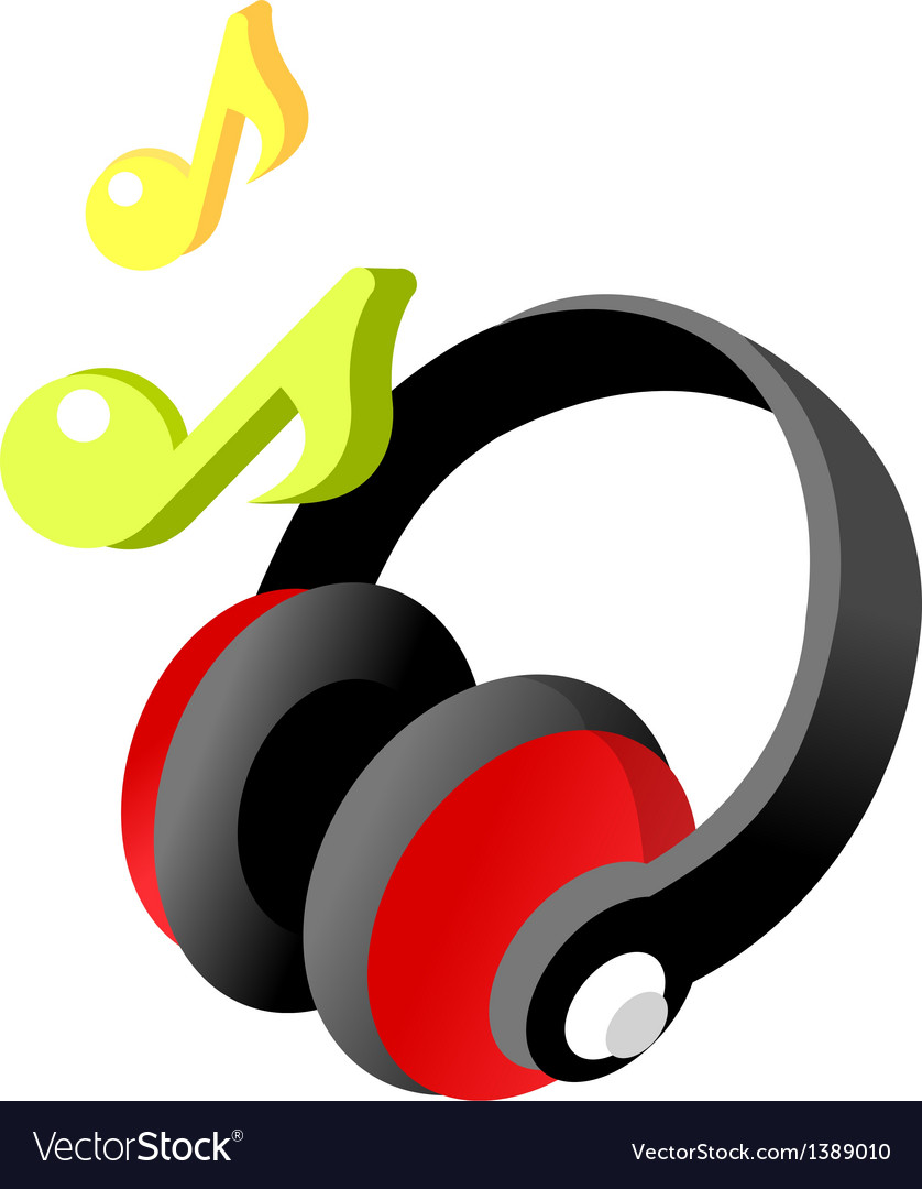 Icon headphone and musical note