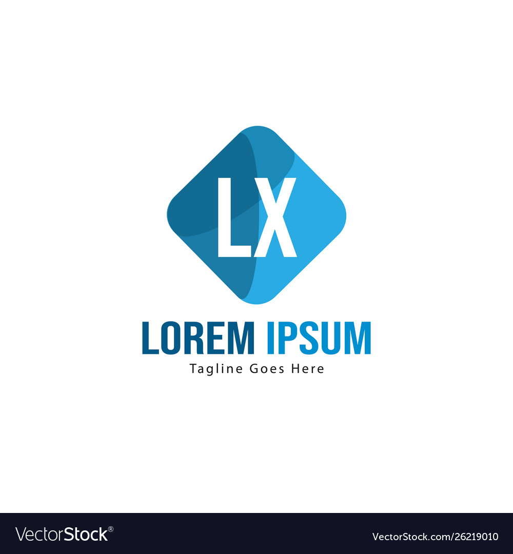 Initial lx logo template with modern frame