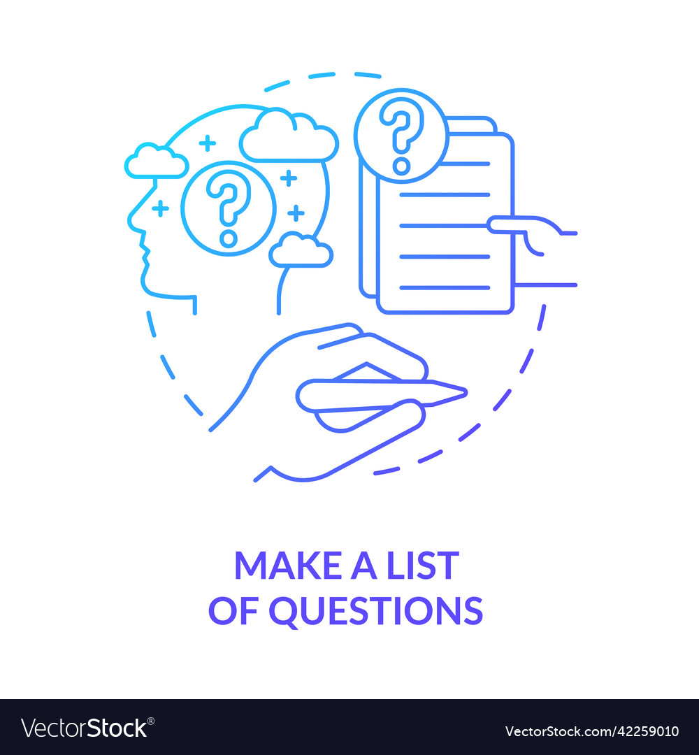 Make list of questions blue gradient concept icon