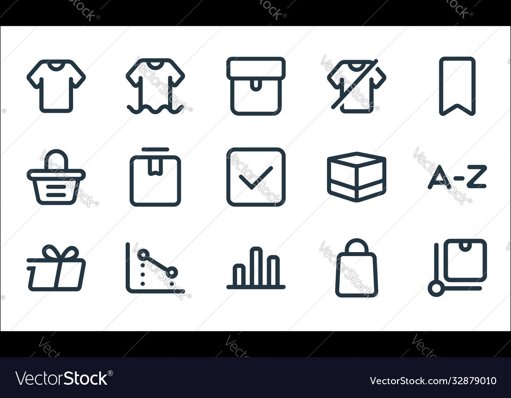 Marketplace line icons linear set quality vector image Marketplace line icons linear set quality