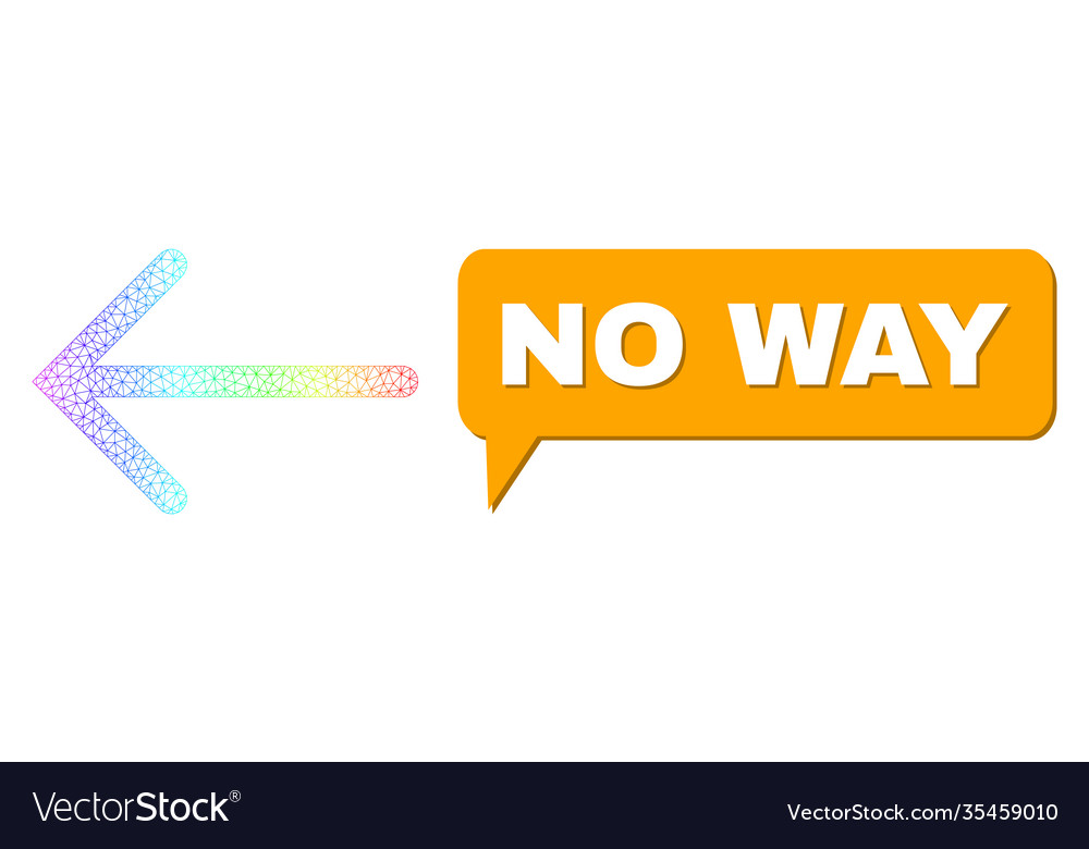 Rainbow mesh gradient arrow left icon and no way vector image Rainbow mesh gradient arrow left icon and no way
