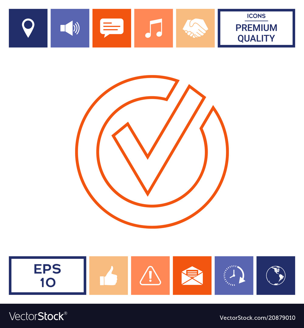 Rounded check mark line icon