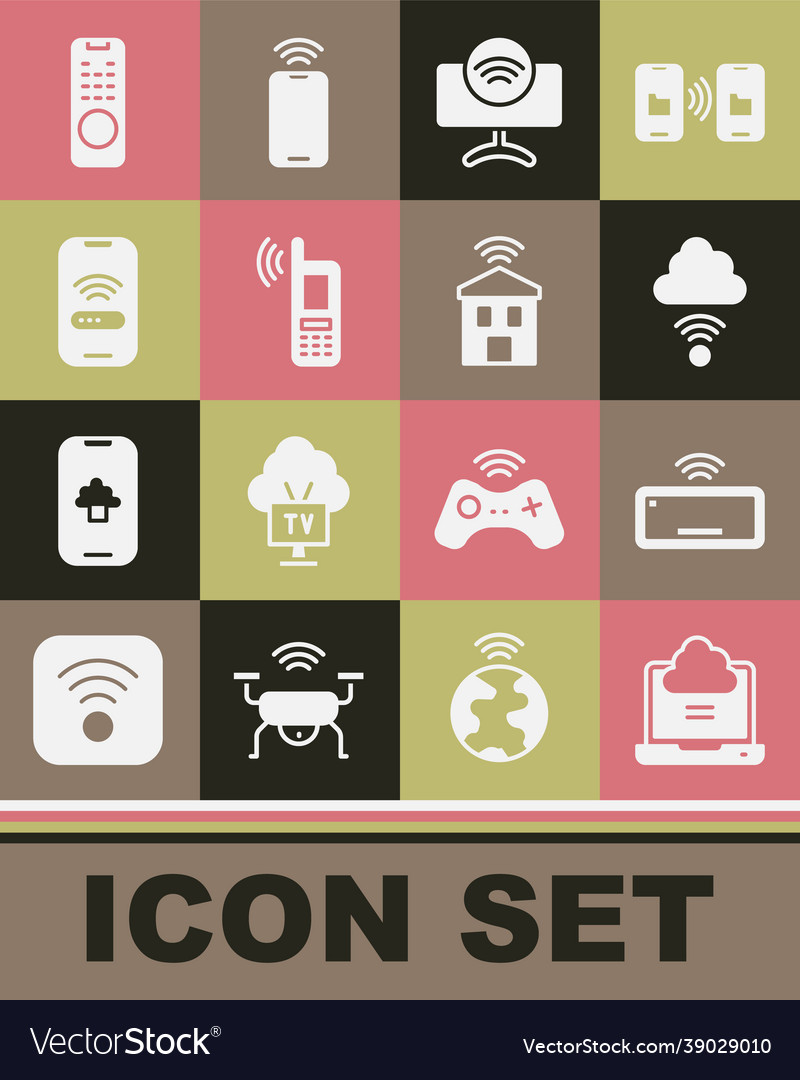 Set network cloud connection computer keyboard vector image Set network cloud connection computer keyboard