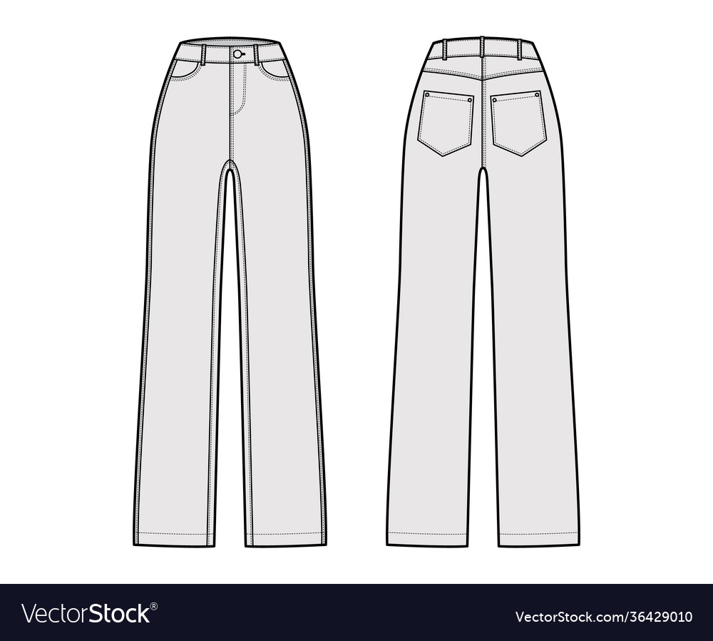 Straight jeans denim pants technical fashion