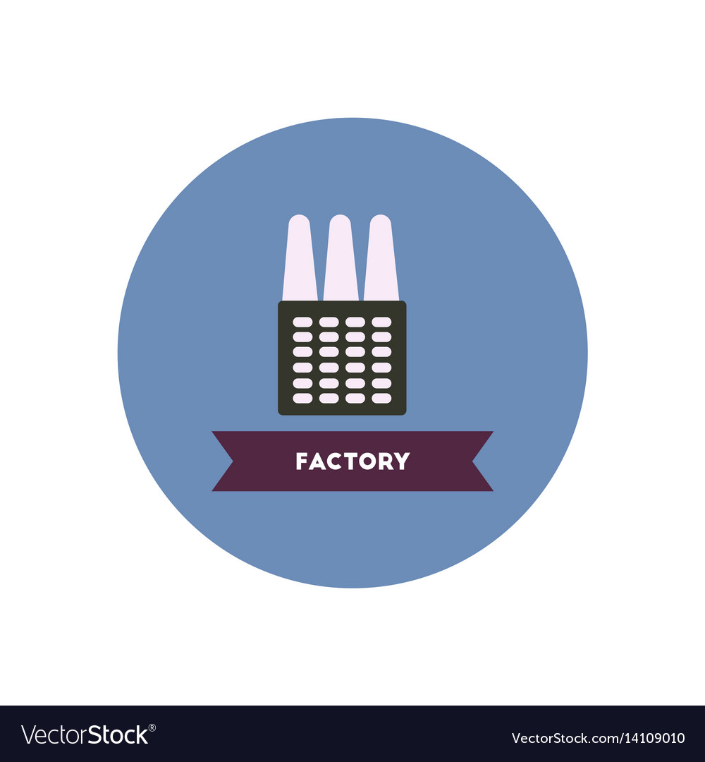 Stylish icon in color circle building factory