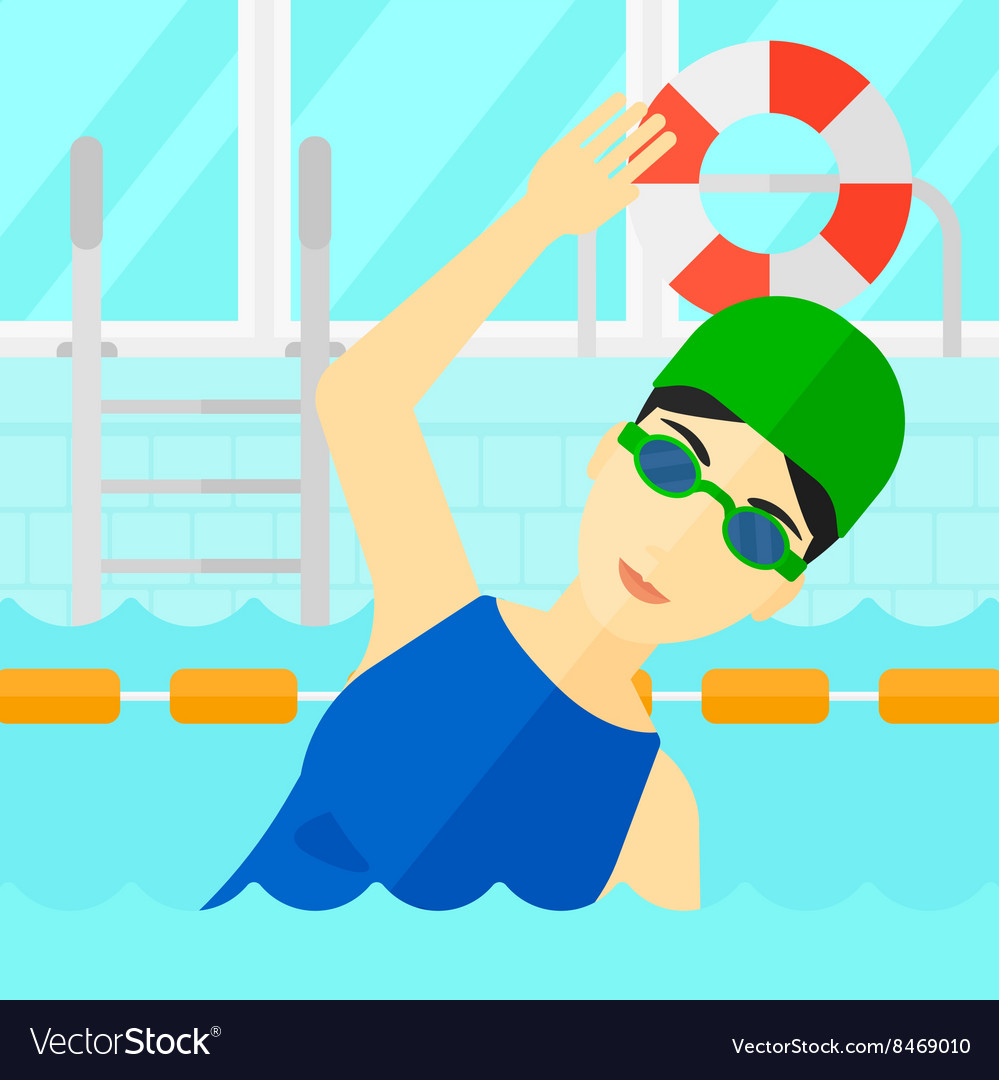 Swimmer training in pool Royalty Free Vector Image