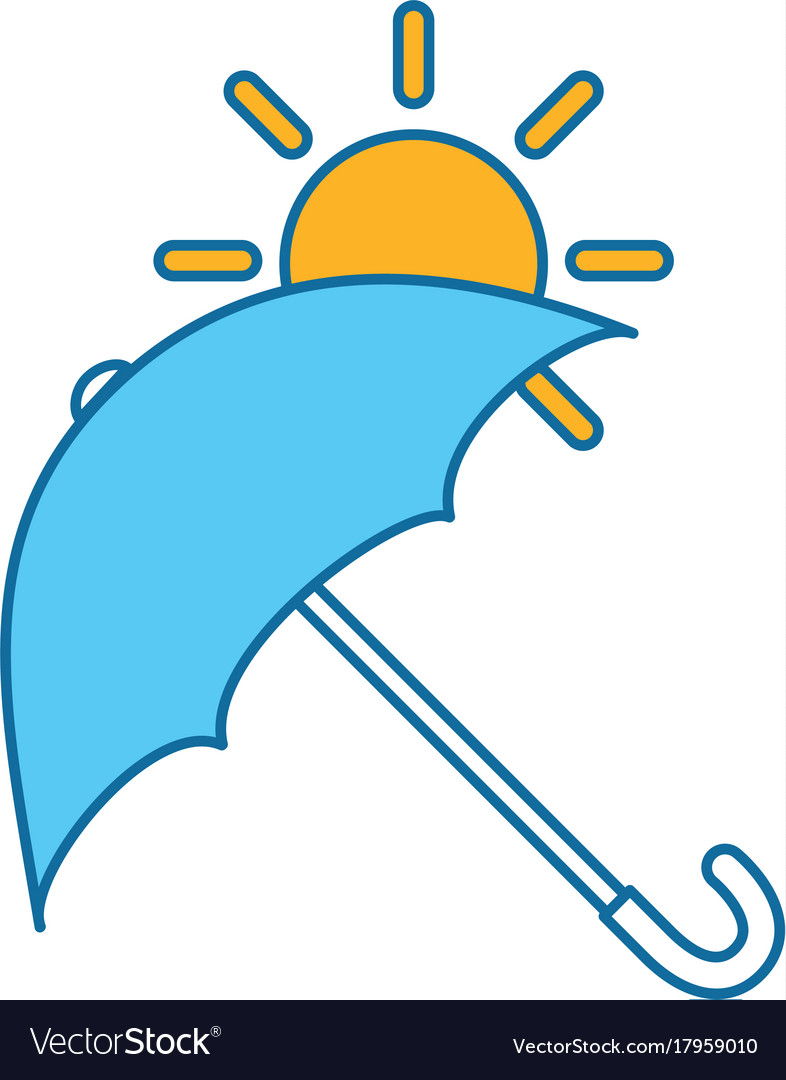 Umbrella protective with sun Royalty Free Vector Image