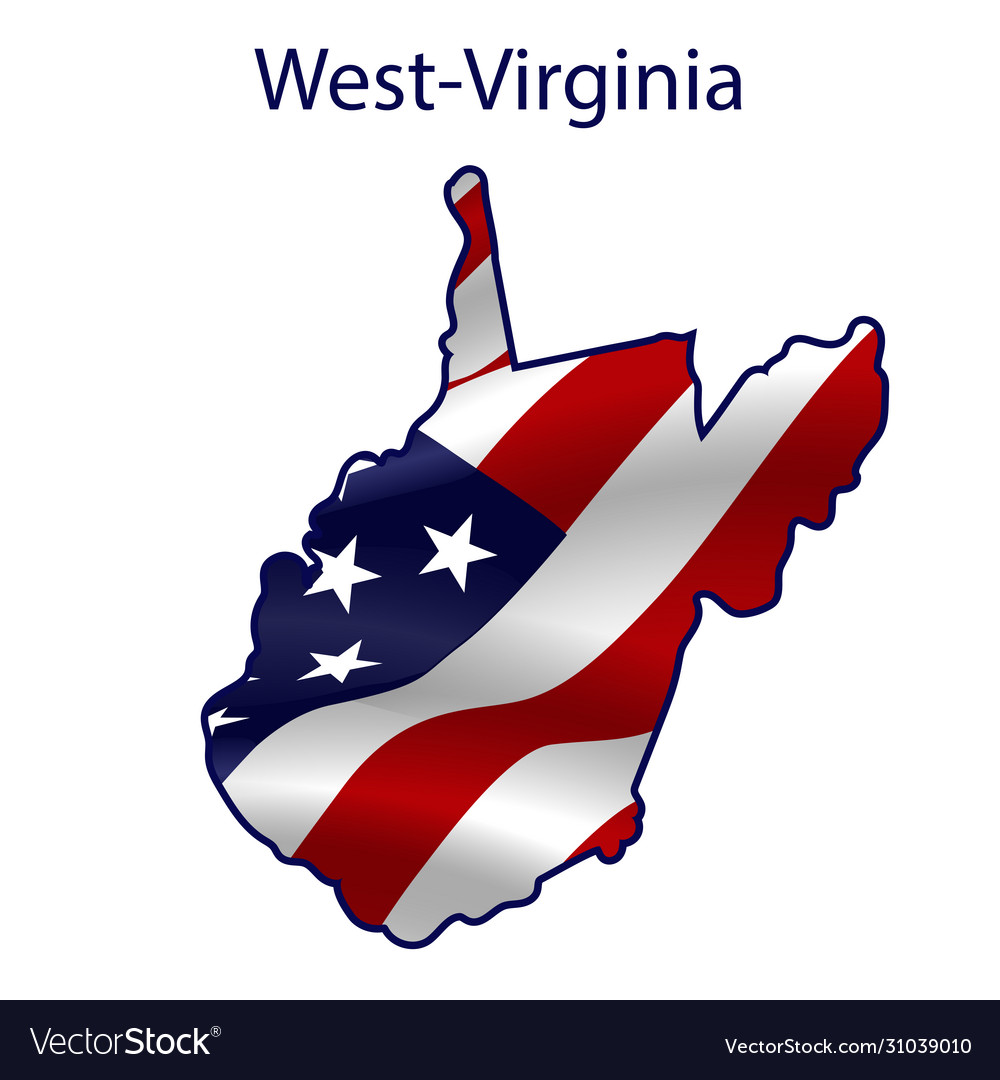 West virginia full american flag waving in the Vector Image