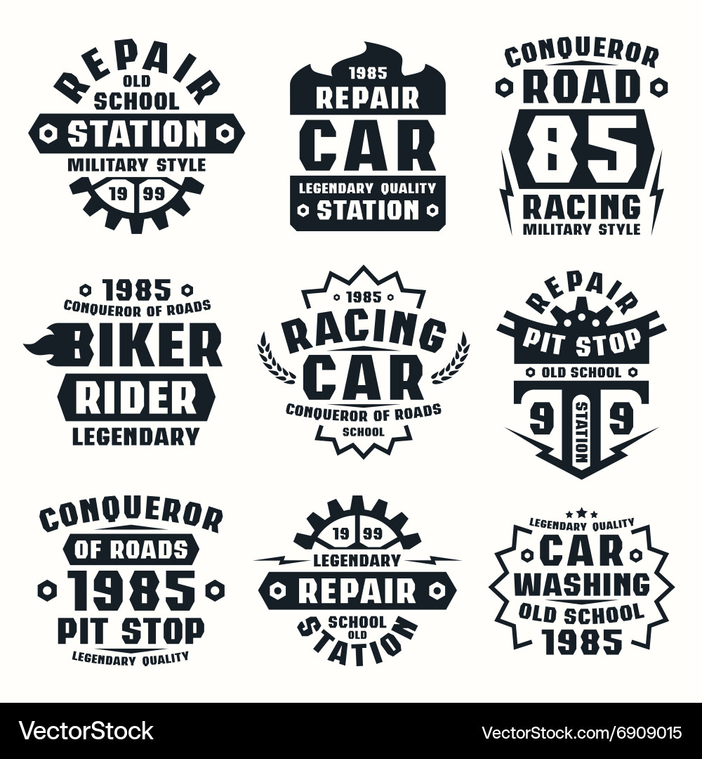 Car repair badges Royalty Free Vector Image VectorStock