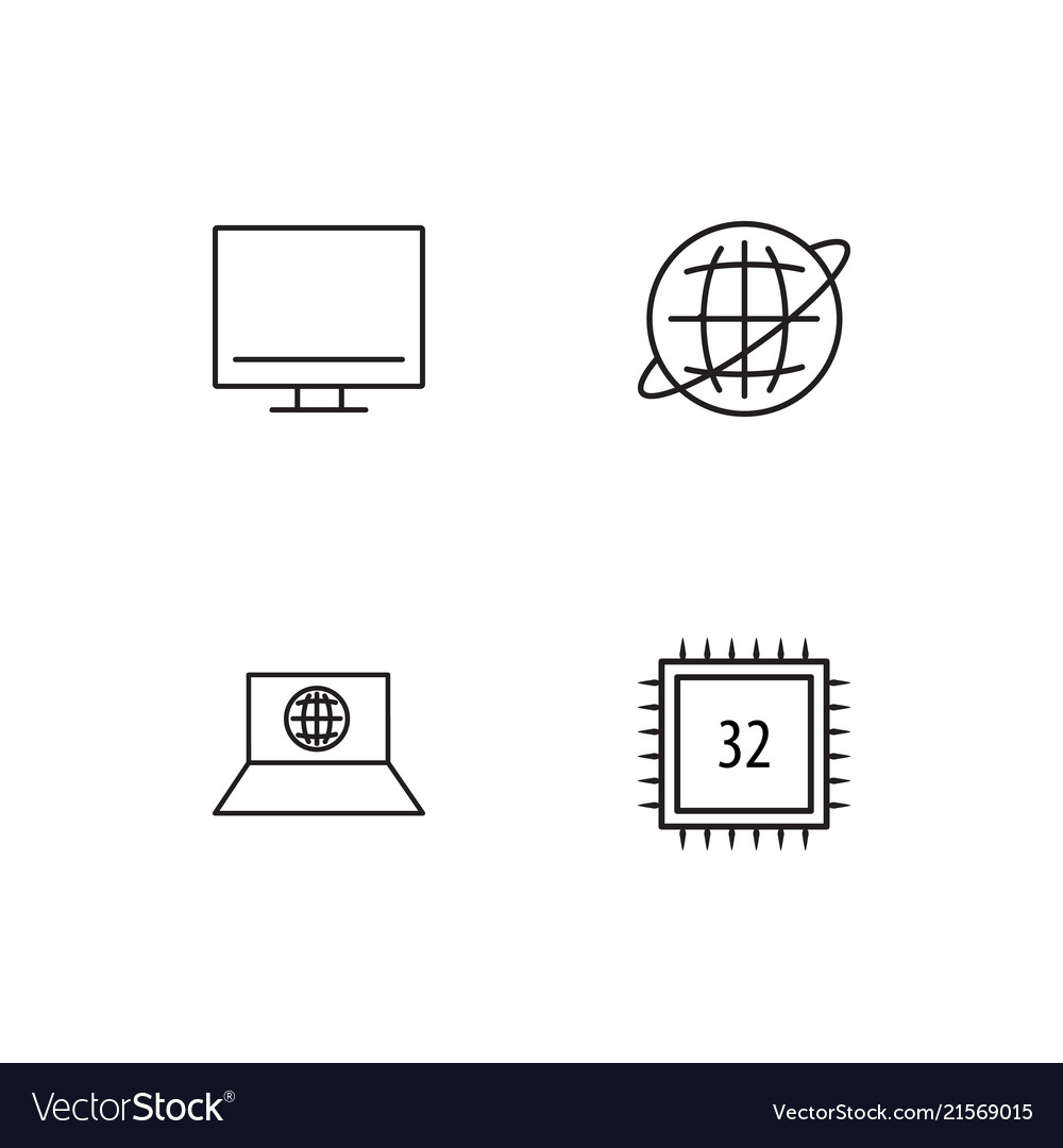Electrical devices linear icons set simple