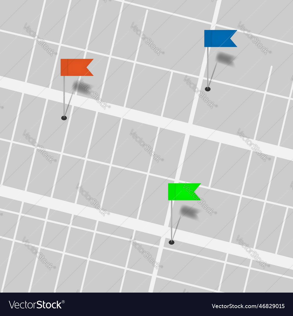 Flag map pins on scheme tacks for color coding Vector Image