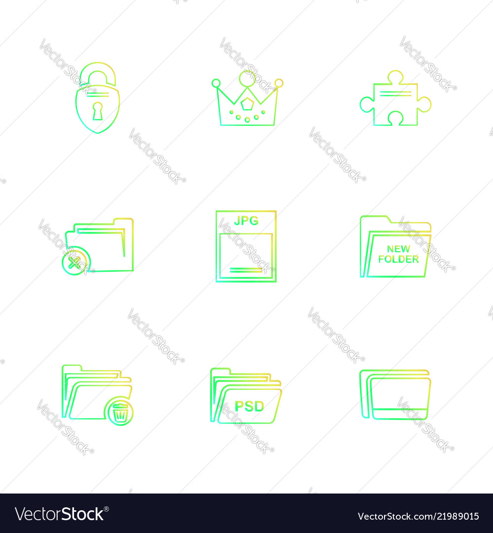 Folder files directory search code eps icons