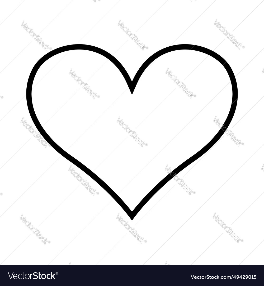 Heart shape symbol black and white