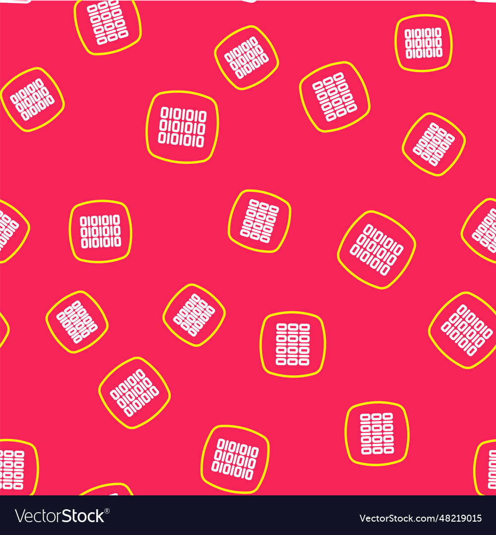 Line binary code icon isolated seamless pattern vector image Line binary code icon isolated seamless pattern