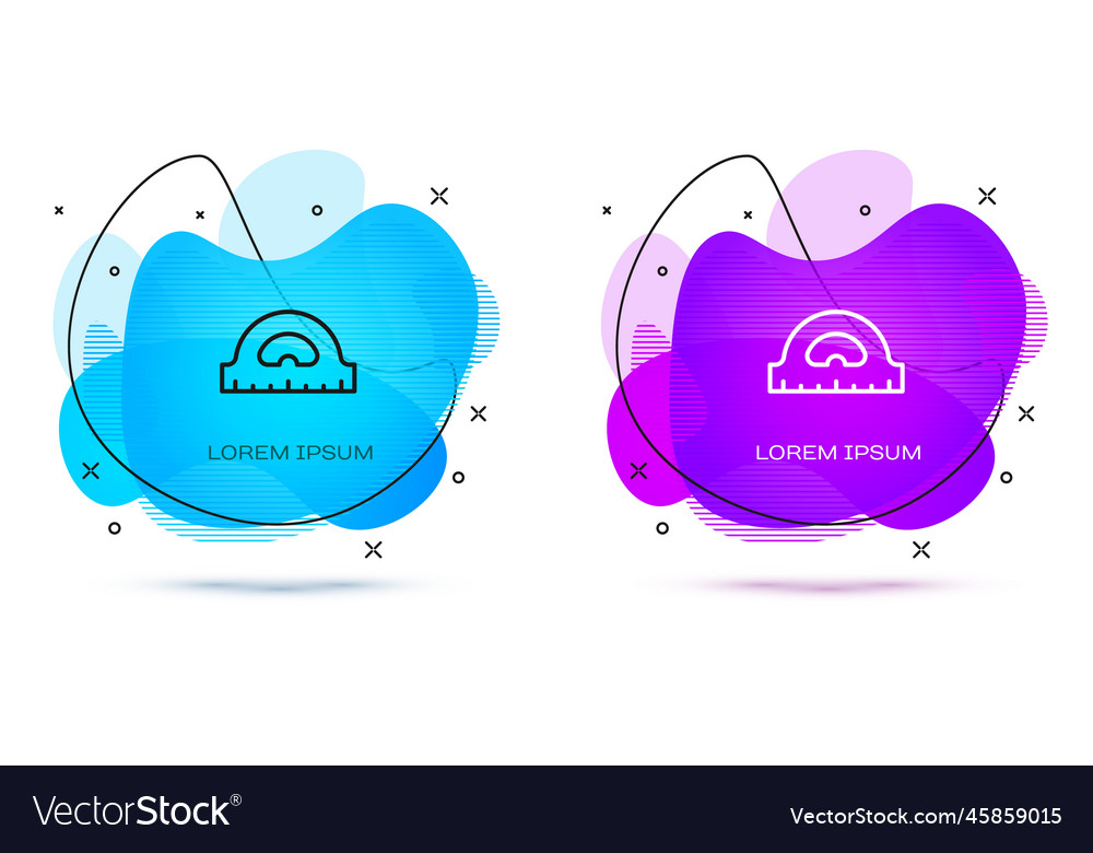 Line protractor grid for measuring degrees icon vector image Line protractor grid for measuring degrees icon