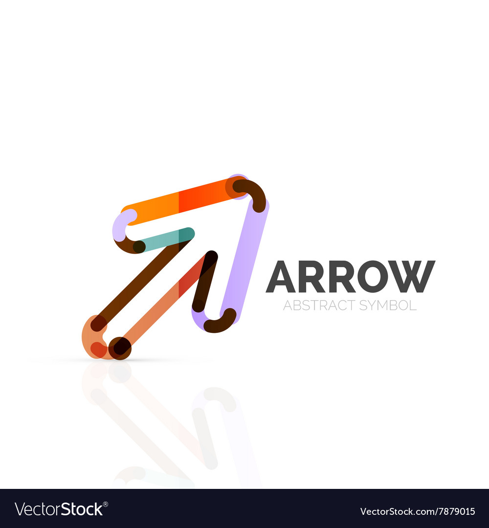 Linear arrow abstract logo connected multicolored