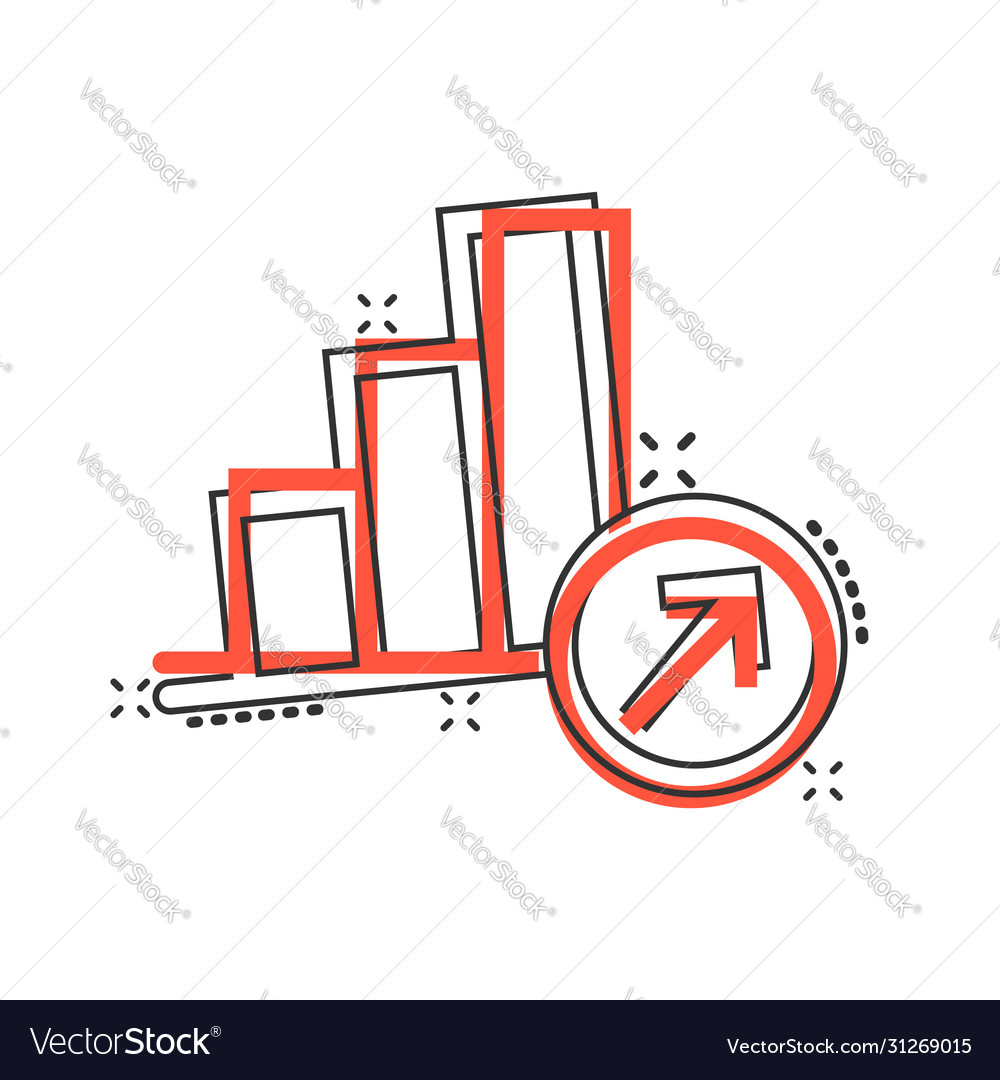 Markttrend-Symbol im Comic-Stil Wachstum Pfeil