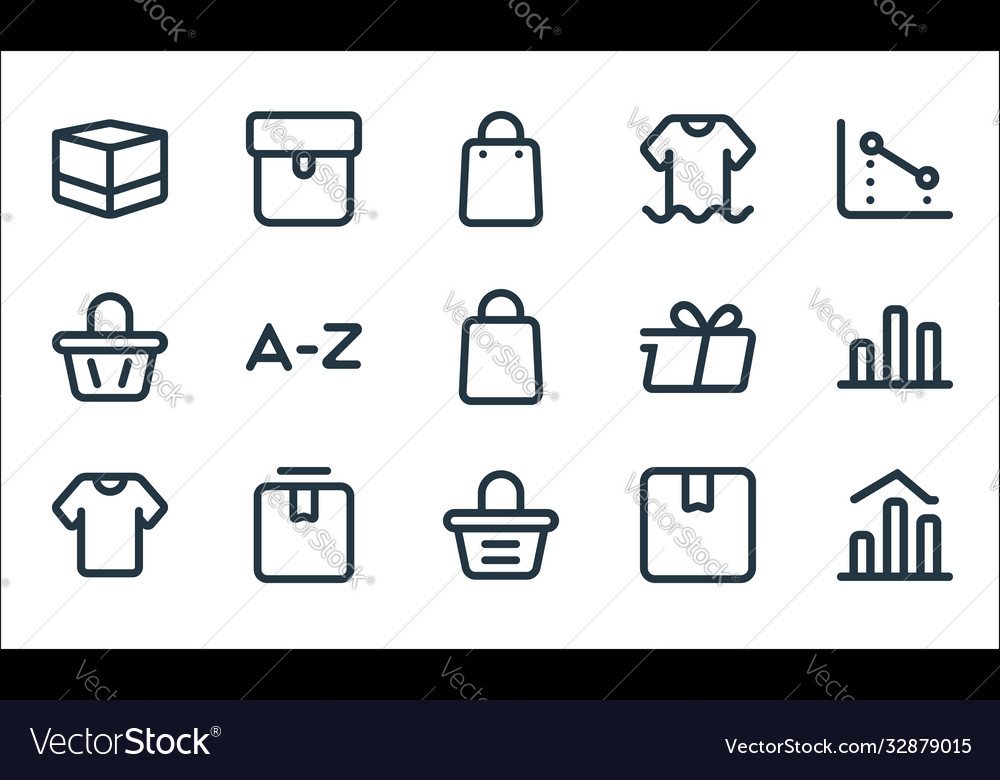 Marketplace line icons linear set quality vector image Marketplace line icons linear set quality