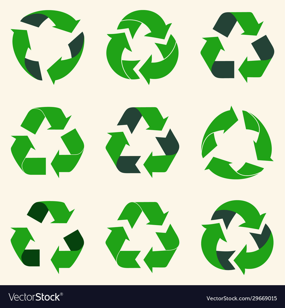 Recycle reuse arrows set - ecology icons