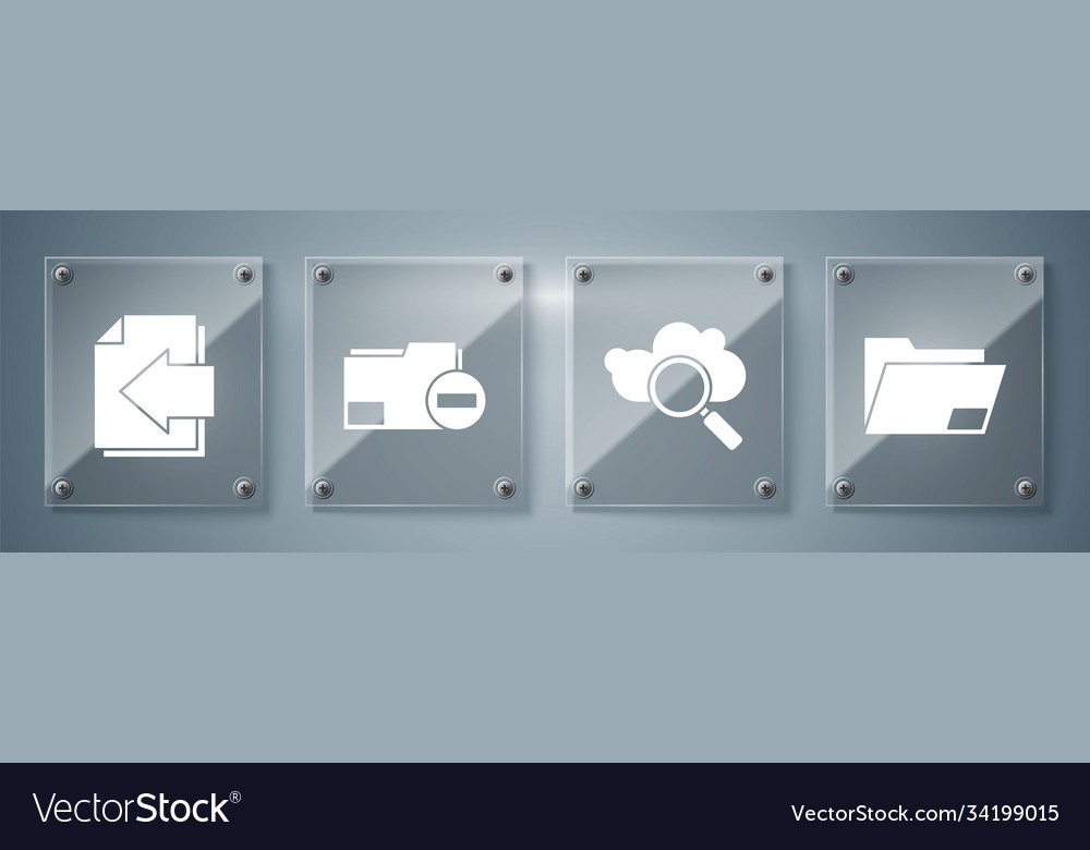Set document folder search cloud computing vector image Set document folder search cloud computing