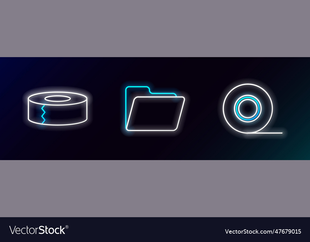 Set line scotch and document folder icon glowing