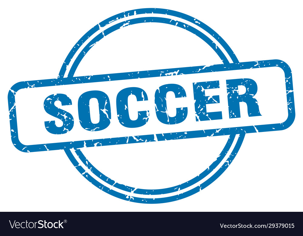 Soccer stamp round vintage grunge sign