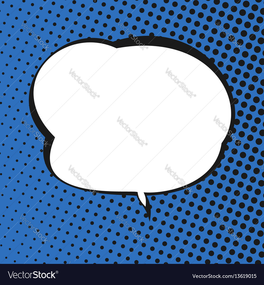 Speech bubble on blue retro background