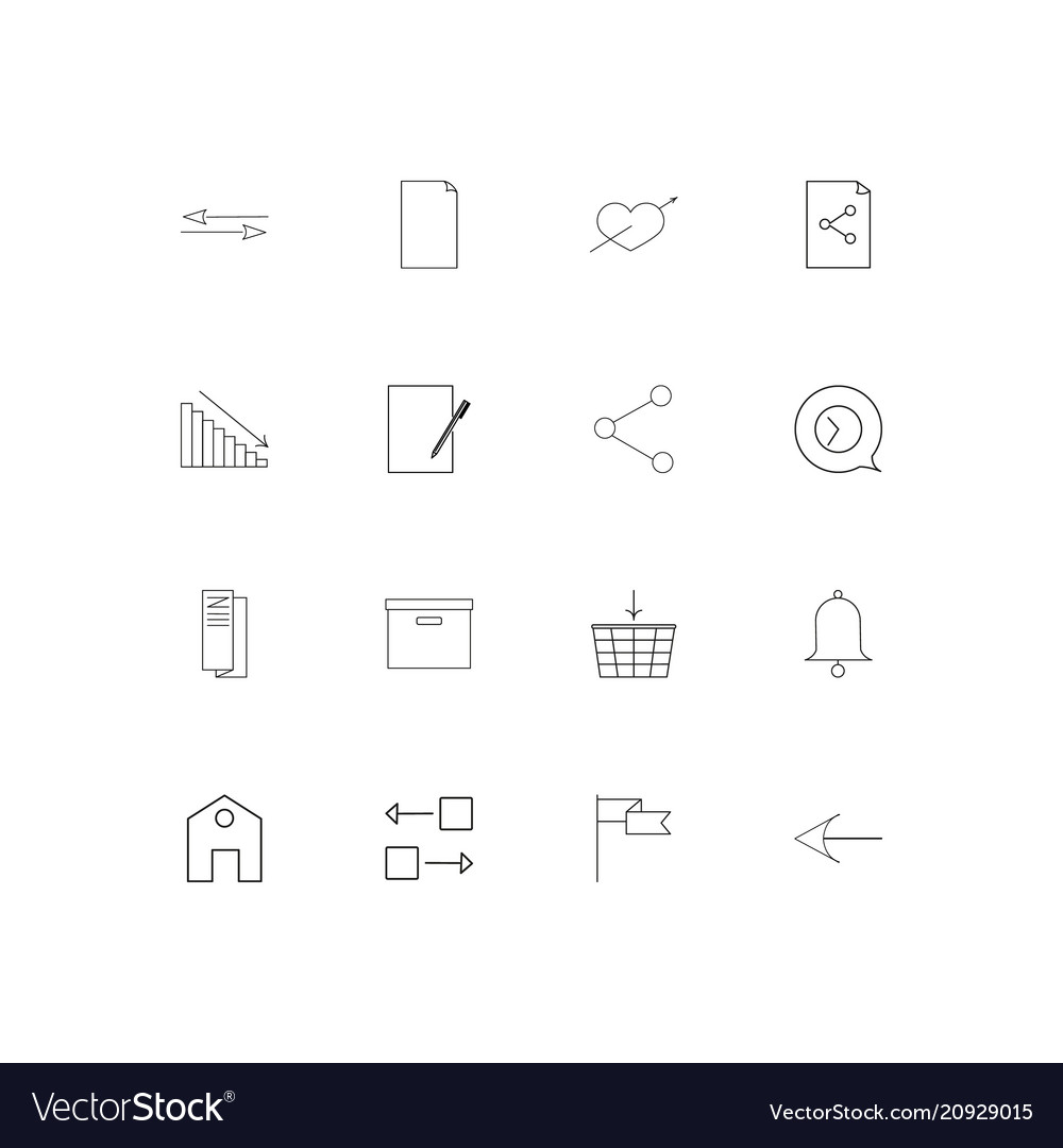 Web applications linear thin icons set outlined