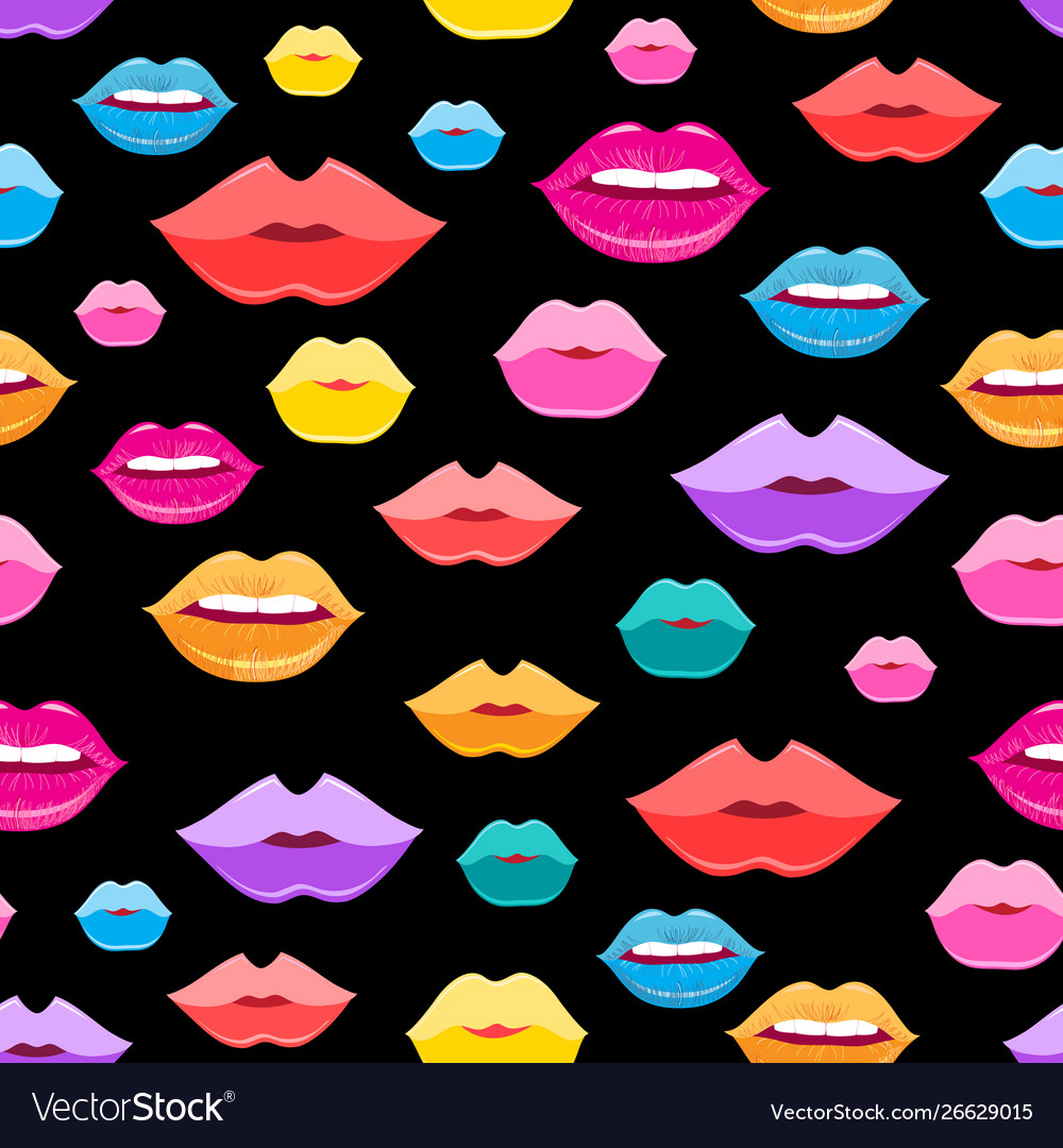 Wonderful pattern lips vector image Wonderful pattern lips