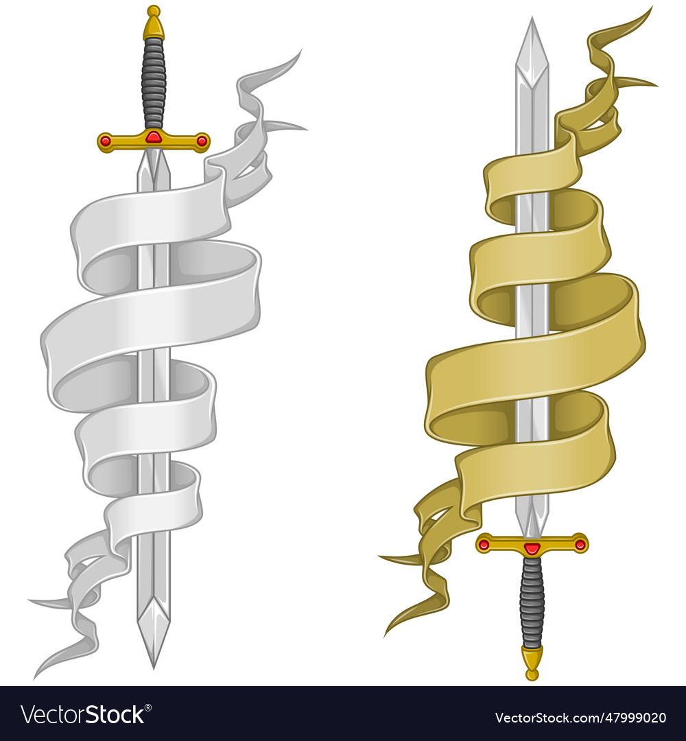 Ancient sword surrounded by a scroll
