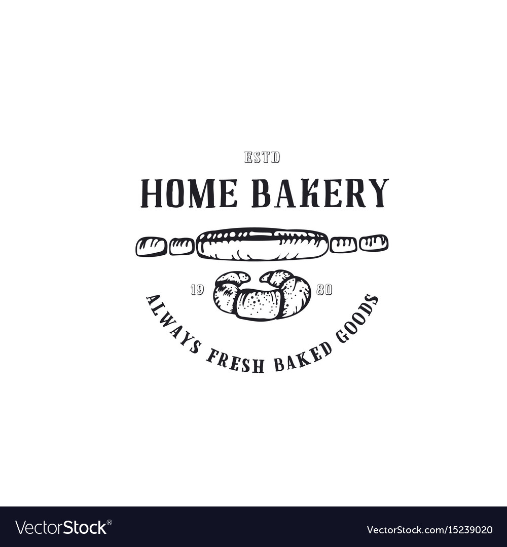 Bakery signboard typographic colorful Royalty Free Vector