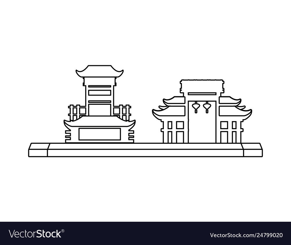 Chinese portals isolated icon