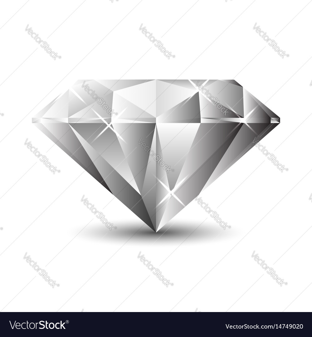 Diamond isolated on a white background Royalty Free Vector