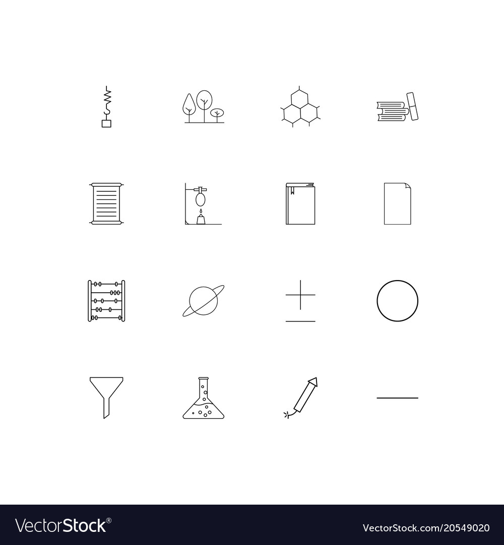 Education and science simple linear icons set