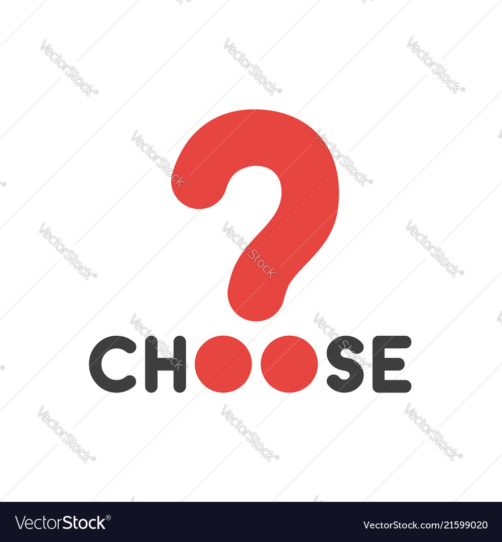 Flat design concept of choose word with question Vector Image