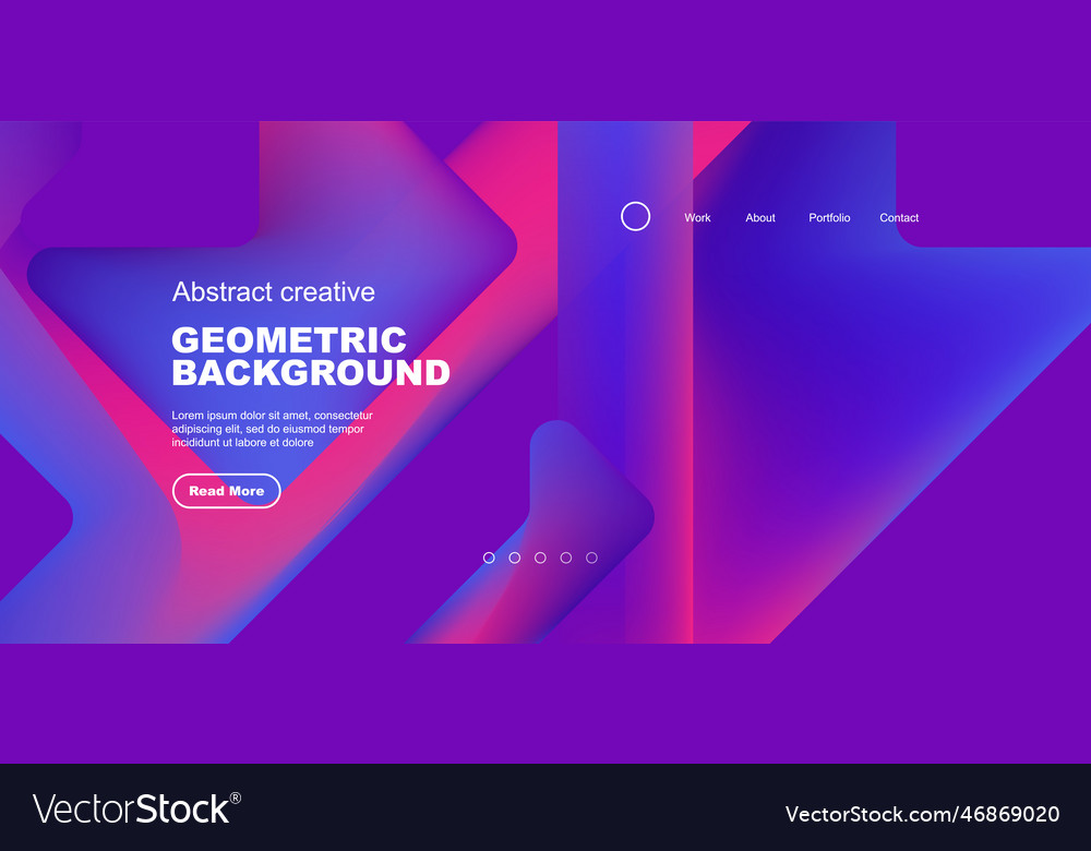 Fluid gradient triangles landing page background vector image Fluid gradient triangles landing page background