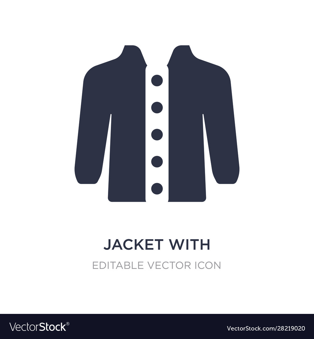 Jacket with buttons icon on white background Vector Image Jacket with buttons icon on white background