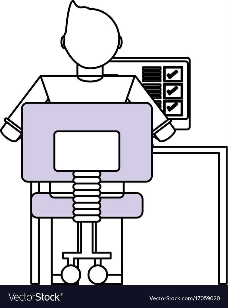 Man working with computer