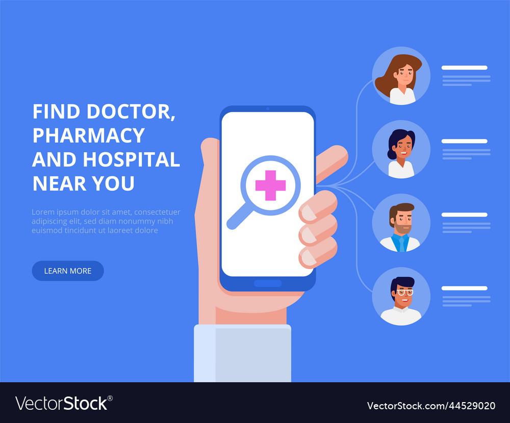 Mobile medical application flat Royalty Free Vector Image